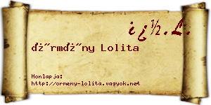 Örmény Lolita névjegykártya